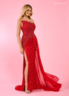 Prom Dresses Formal Overskirt Long Dress Red Silver