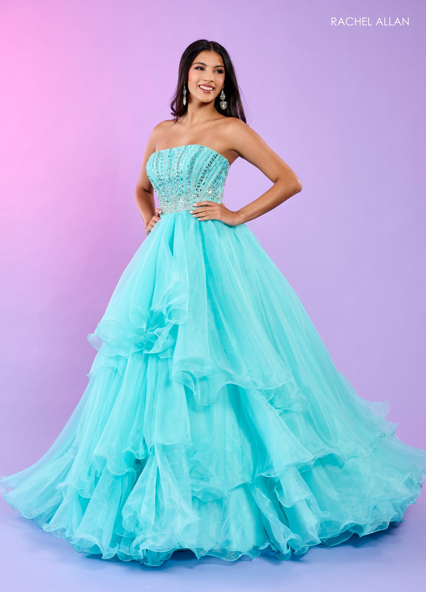 Prom Dresses Long Formal Layered Prom Dress Aqua