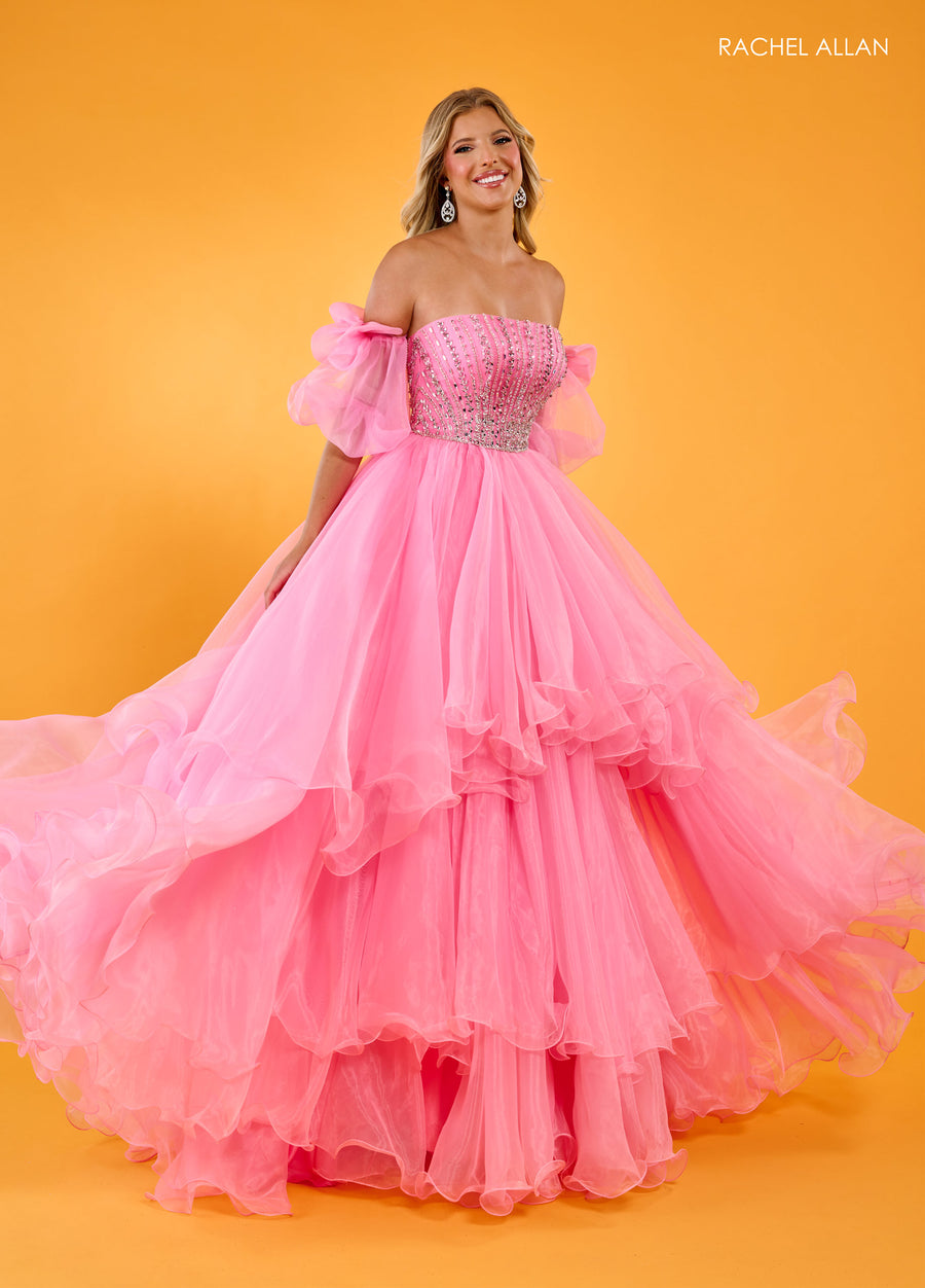 Prom Dresses Long Formal Layered Prom Dress Pink