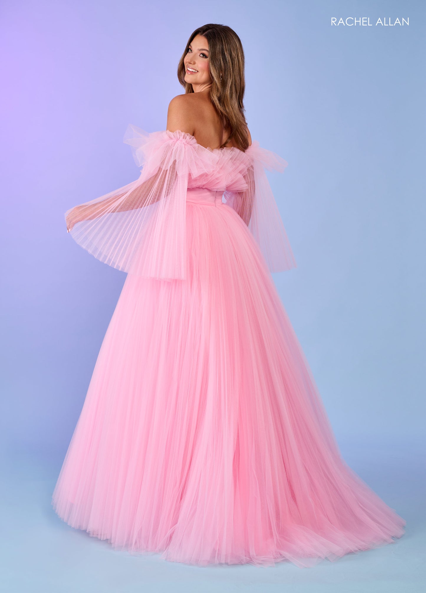 Prom Dresses Long Prom Formal Detachable Sleeve Dress Pink