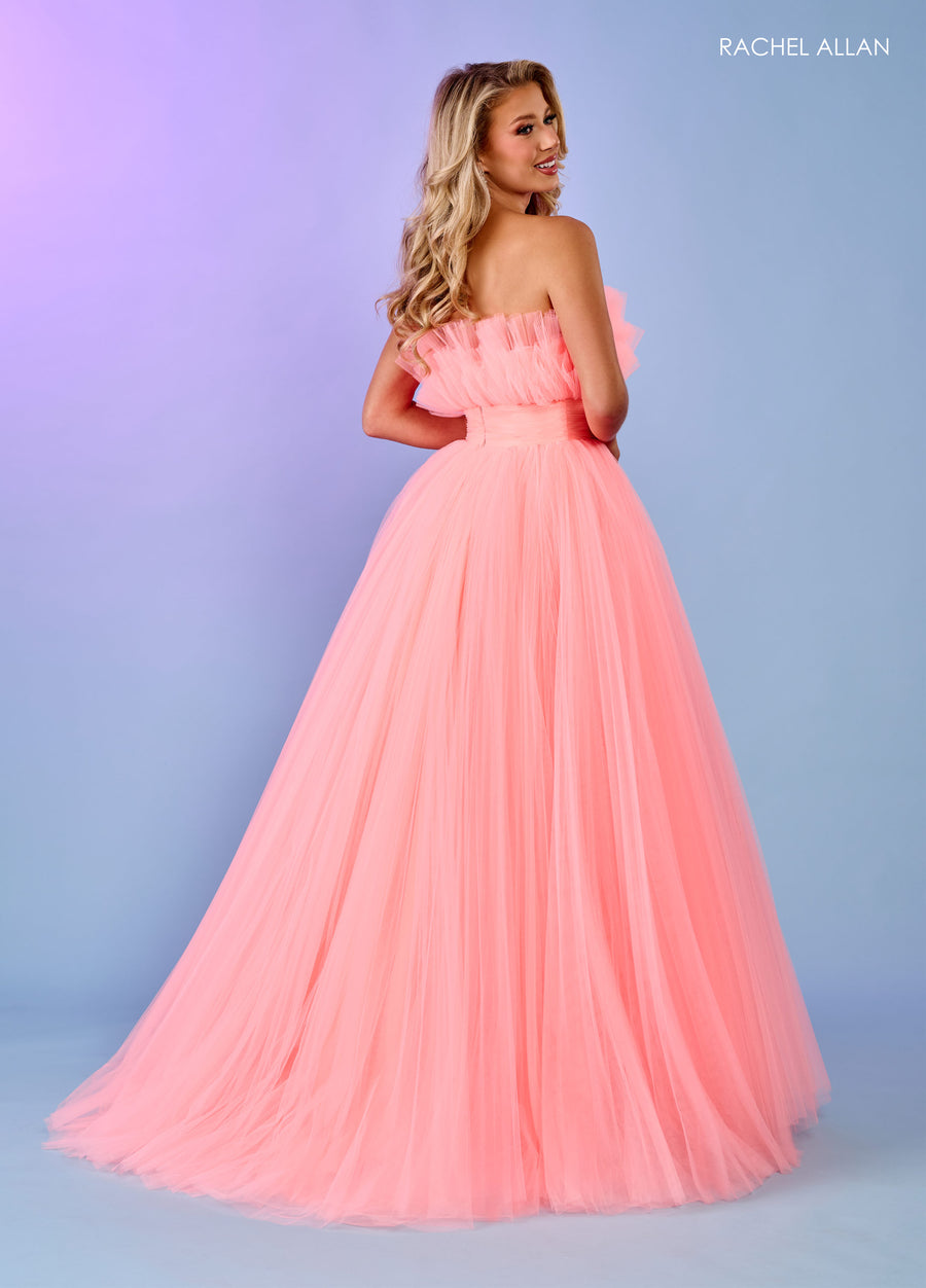 Prom Dresses Long Prom Formal Detachable Sleeve Dress Bright Coral