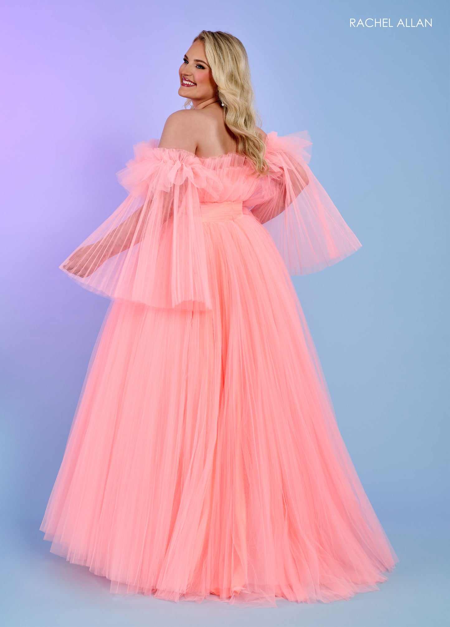 Prom Dresses Long Prom Formal Detachable Sleeve Dress Bright Coral