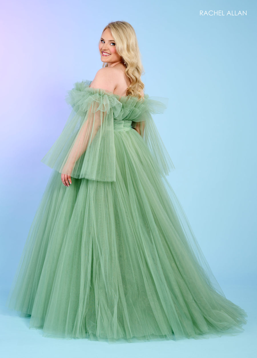 Prom Dresses Long Prom Formal Detachable Sleeve Dress Sage