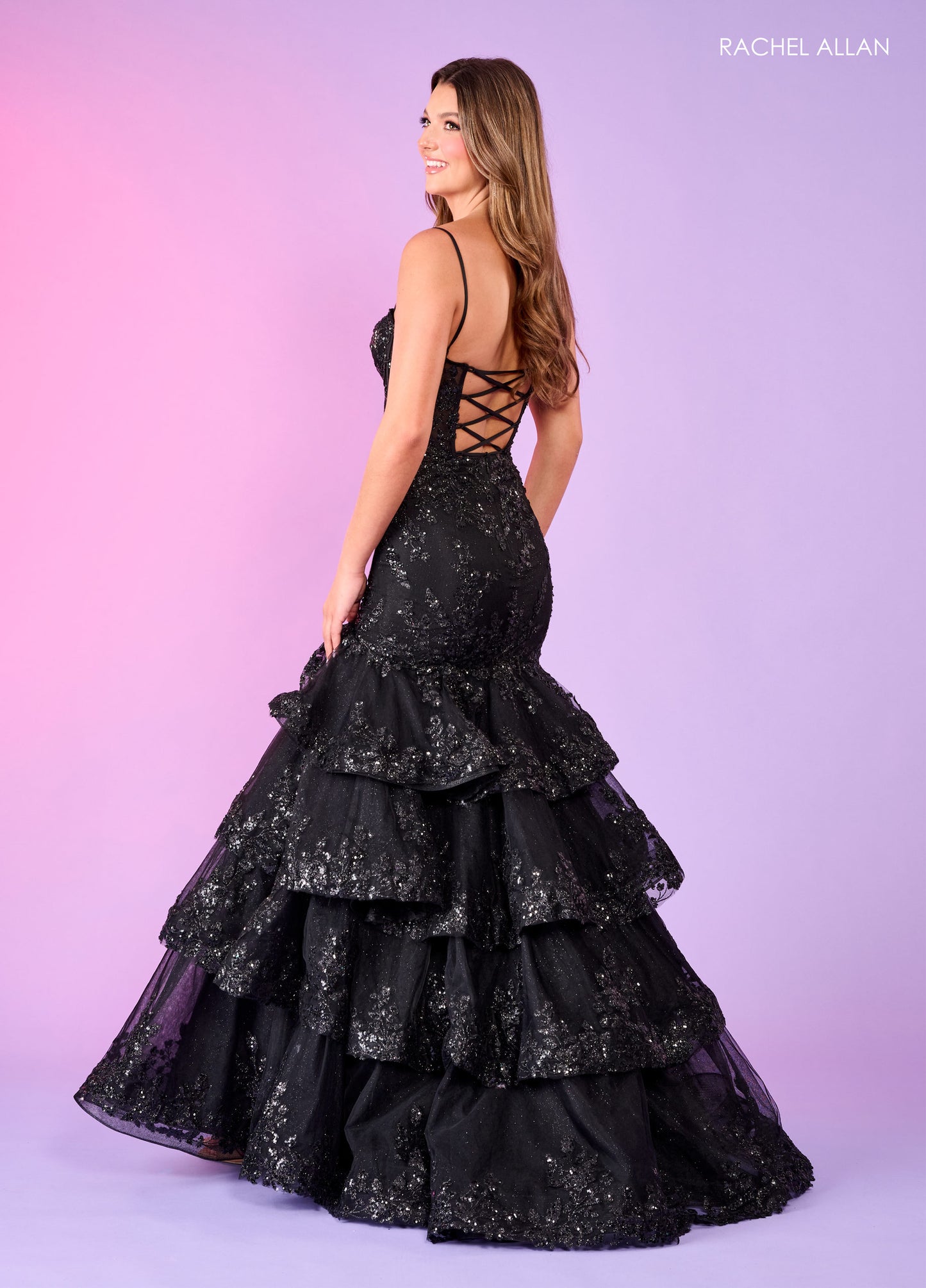 Prom Dresses Long Formal Glitter Mermaid Prom Gown Black