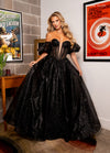 Prom Dresses Prom Long Formal Dress with Detachable Sleeves Black