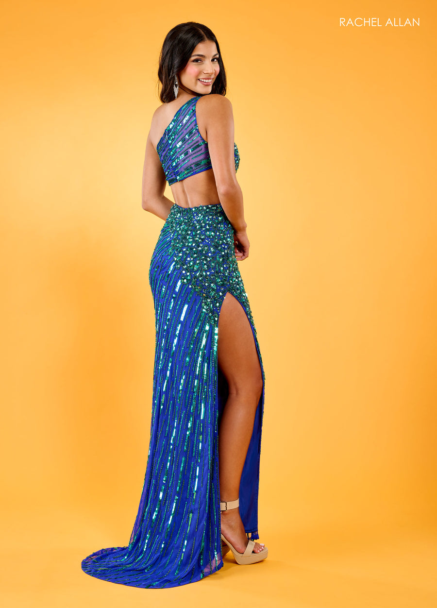 Prom Dresses Prom Formal Beaded High Slit Long Gown Jade Royal