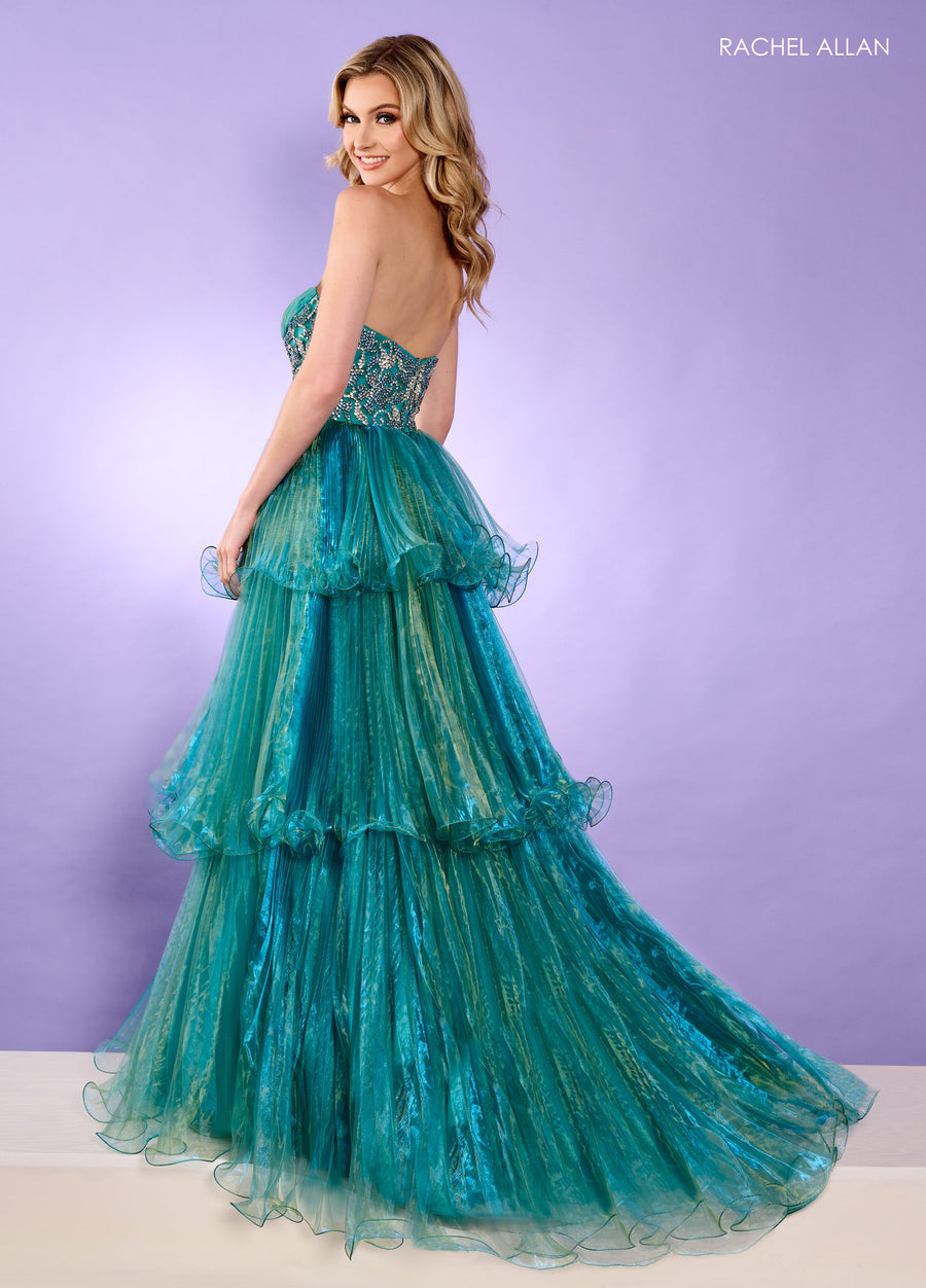 Prom Dresses Long Formal Pleated Prom Ball Gown Jade