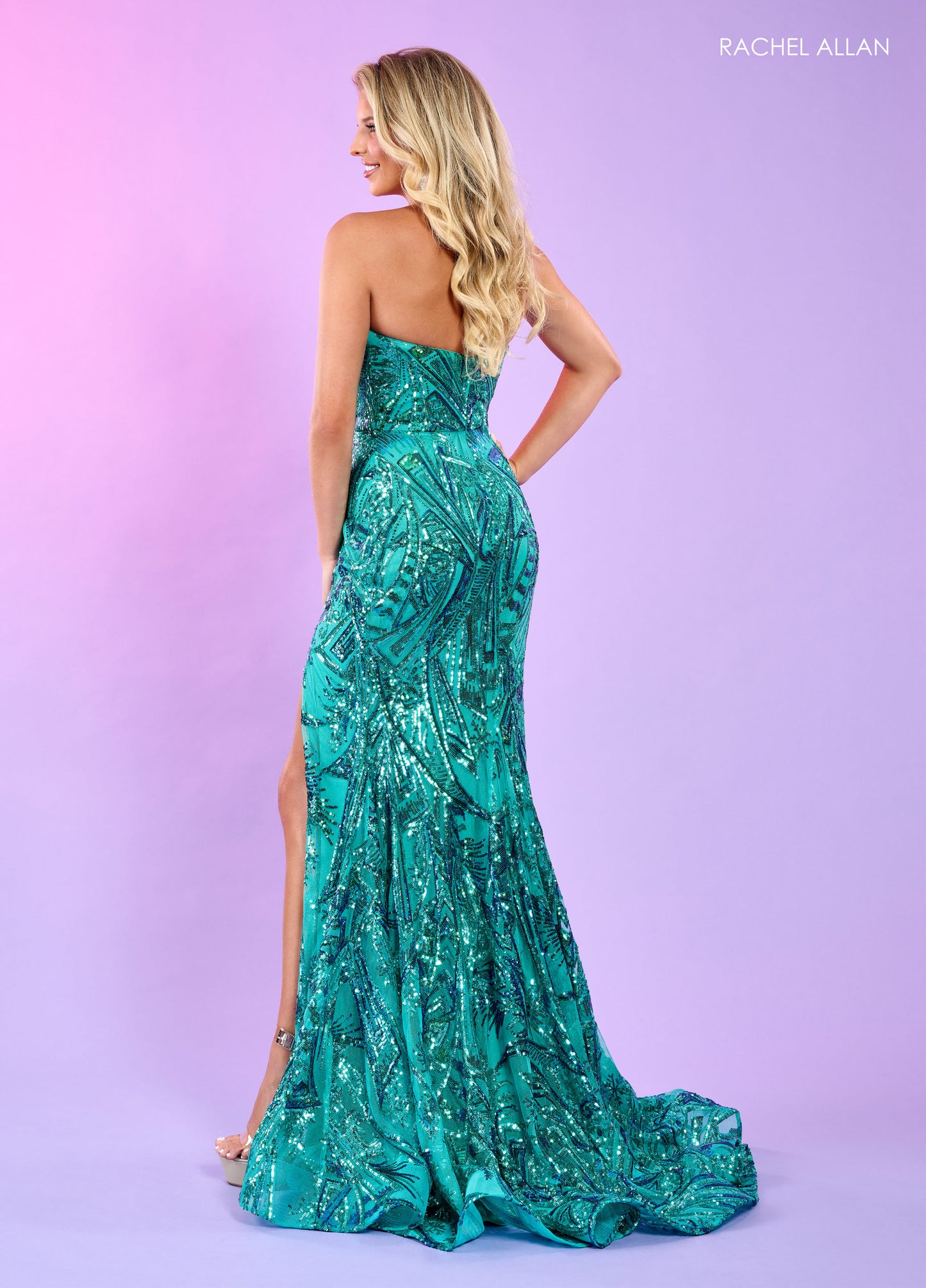 Prom Dresses Prom Long Beaded High Slit Formal Dress Jade