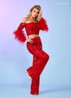 Prom Dresses Two Piece Formal Prom Jumpsuit Red