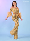 Prom Dresses Two Piece Formal Prom Jumpsuit Gold