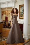 Formal Dresses Long Formal 3D Appliques Evening Gown Cocoa