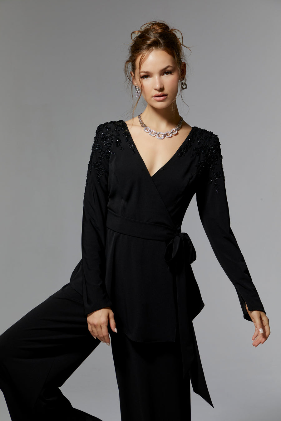 Pant Suit Long Formal Evening Pant Suit Black