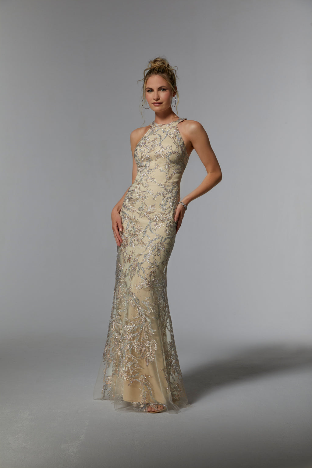 Formal Dresses Long Formal Beaded Evening Gown Champagne