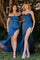 Prom Dresses Plus Size Long Off Shoulder Evening Gown French Navy