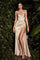 Long Fitted Sexy Corset Prom Dress Champagne