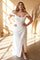 Cinderella Divine 7484WC Off Shoulder Long Plus Size Wedding Dress