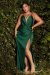 Sexy Plus Size Prom Long Dress Emerald