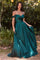 Plus Size Long Off Shoulder Dress Emerald