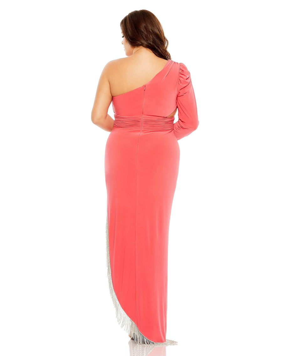 Plus Size Dresses Fabulouss High Low One Shoulder Dress Watermelon