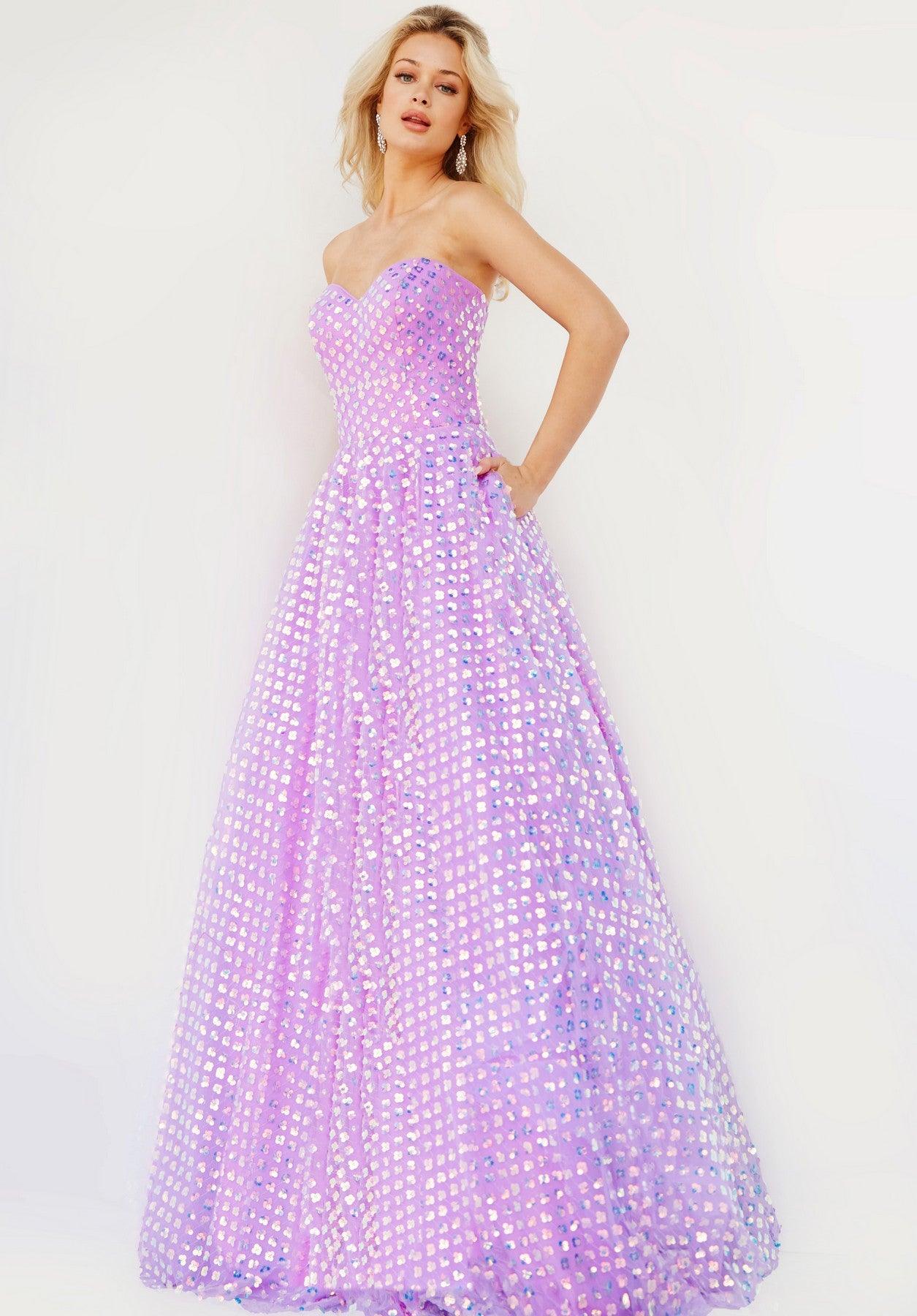 Prom Dresses Long Strapless Prom Ball Gown Lilac