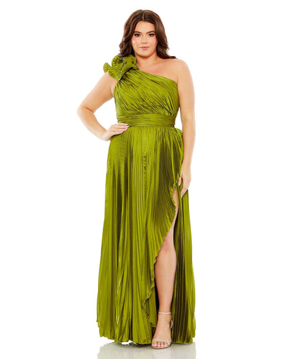 Plus Size Dresses Plus Size Long Formal Pleated Dress Apple Green