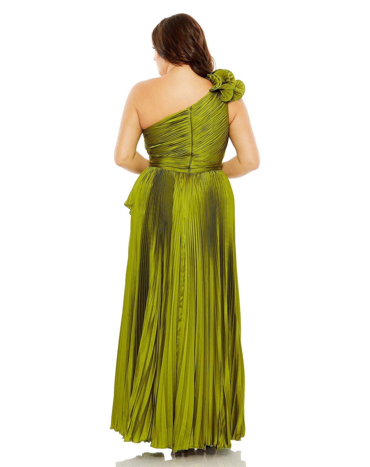 Plus Size Dresses Plus Size Long Formal Pleated Dress Apple Green