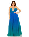 Plus Size Dresses Long Halter Ombre Plus Size Dress Ocean Ombre