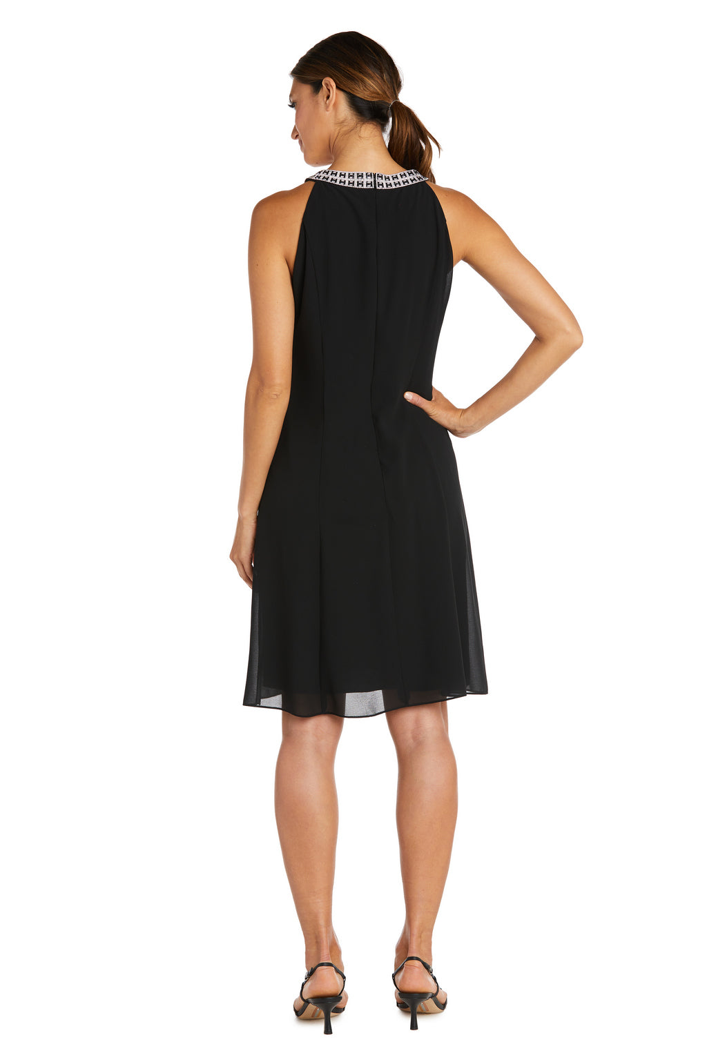 Cocktail Dresses Short Cocktail Scarf Halter Dress Black