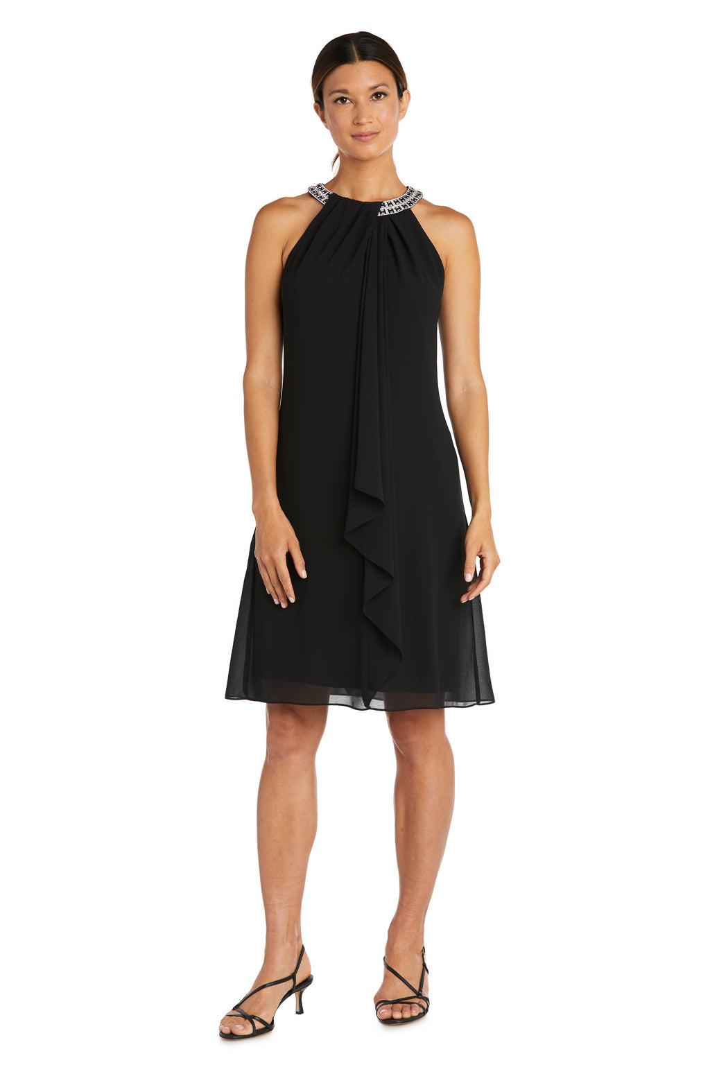 Cocktail Dresses Short Cocktail Scarf Halter Dress Black