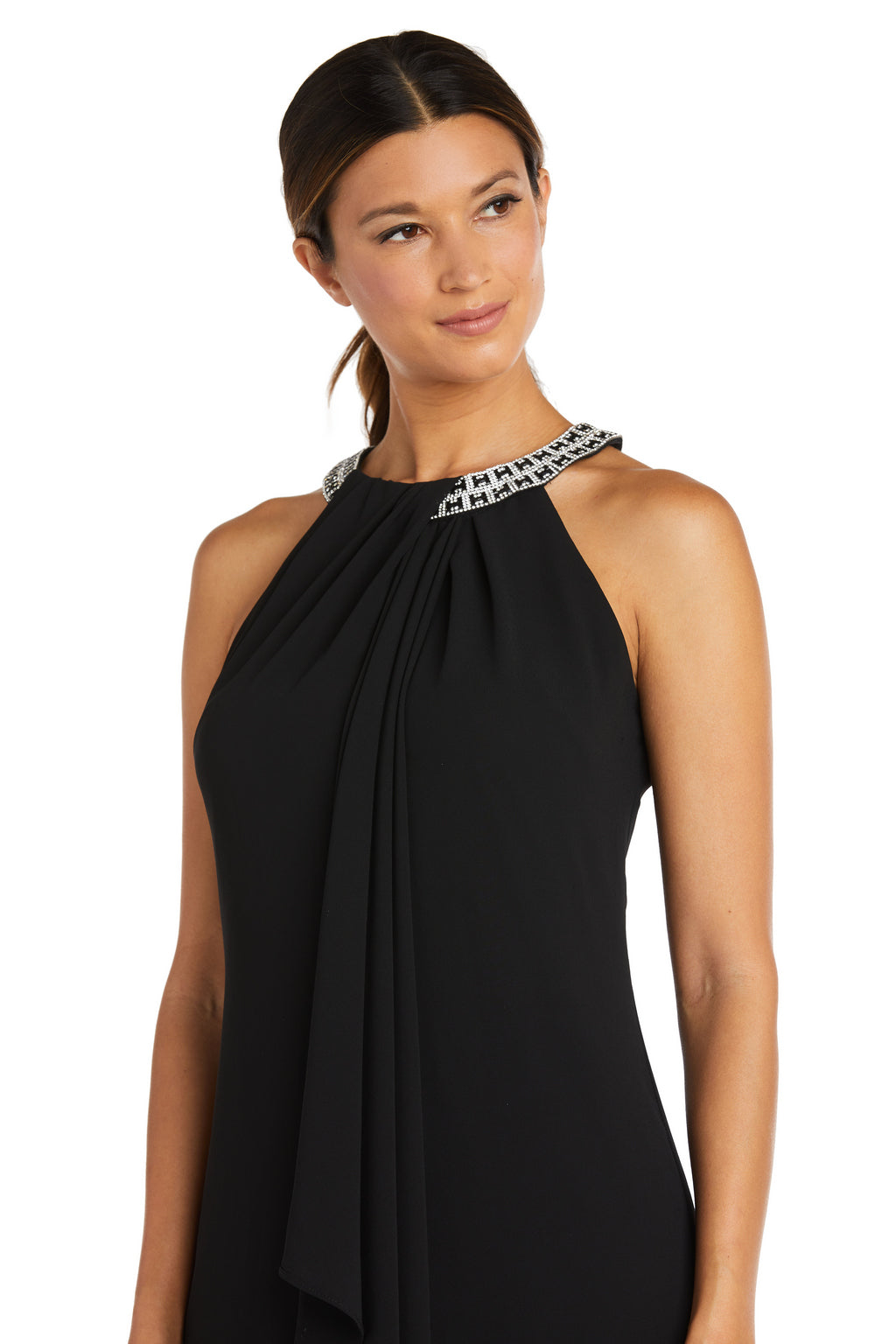 Cocktail Dresses Short Cocktail Scarf Halter Dress Black