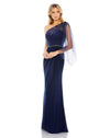 Formal Dresses Long Formal One Shoulder Dress Navy