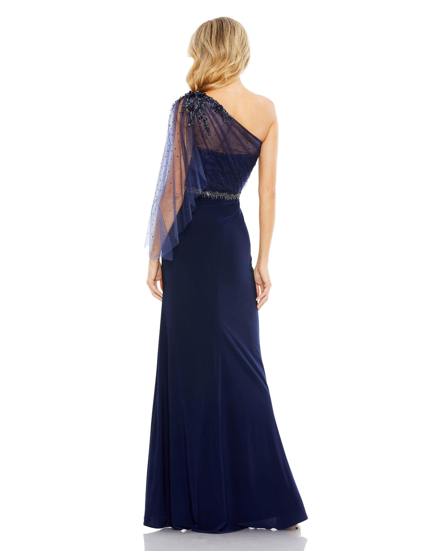 Formal Dresses Long Formal One Shoulder Dress Navy