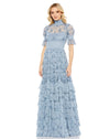 Formal Dresses Long Formal A Line Floral Evening Gown Slate Blue