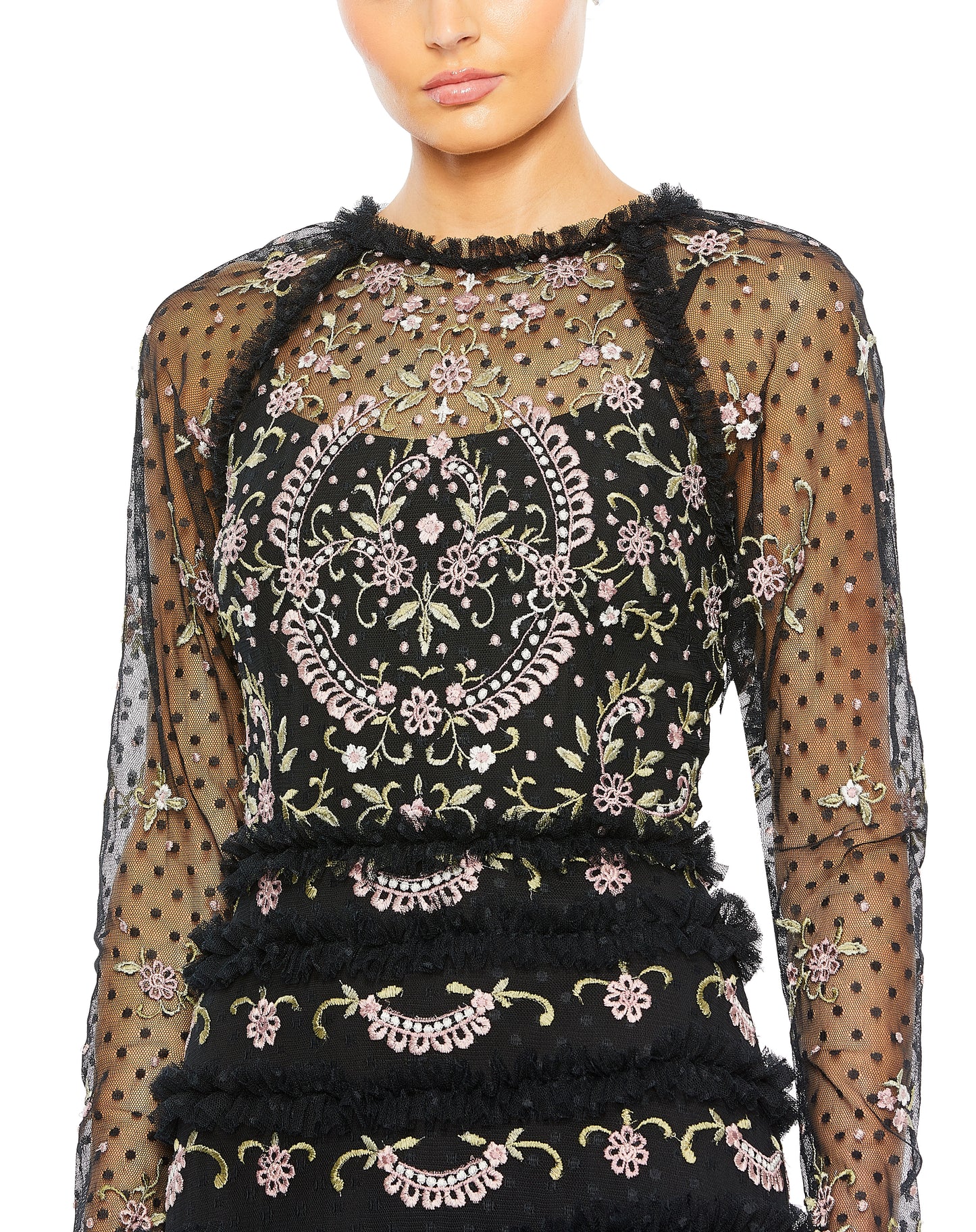 Formal Dresses Long Sleeve Formal Evening Dress Black Multi