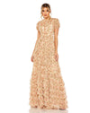 Formal Dresses Long Formal Floral Print Dress Beige Multi