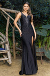 Cinderella Couture CC8048J Sleeveless Fitted Beaded Formal Dress Black