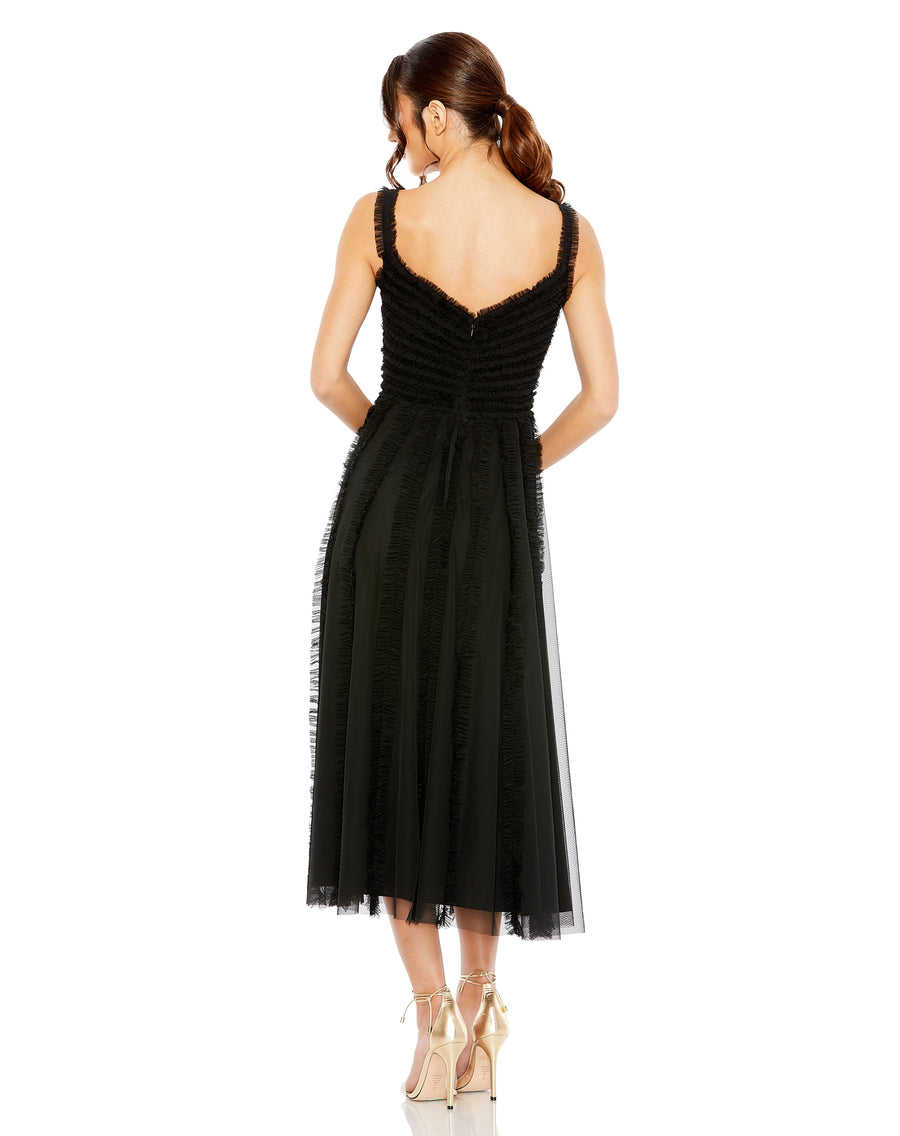 Cocktail Dresses Ruffle Cocktail Midi Dress Black