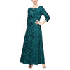 Formal Dresses Long 3/4 Sleeve Lace Formal Dress Emerald Green