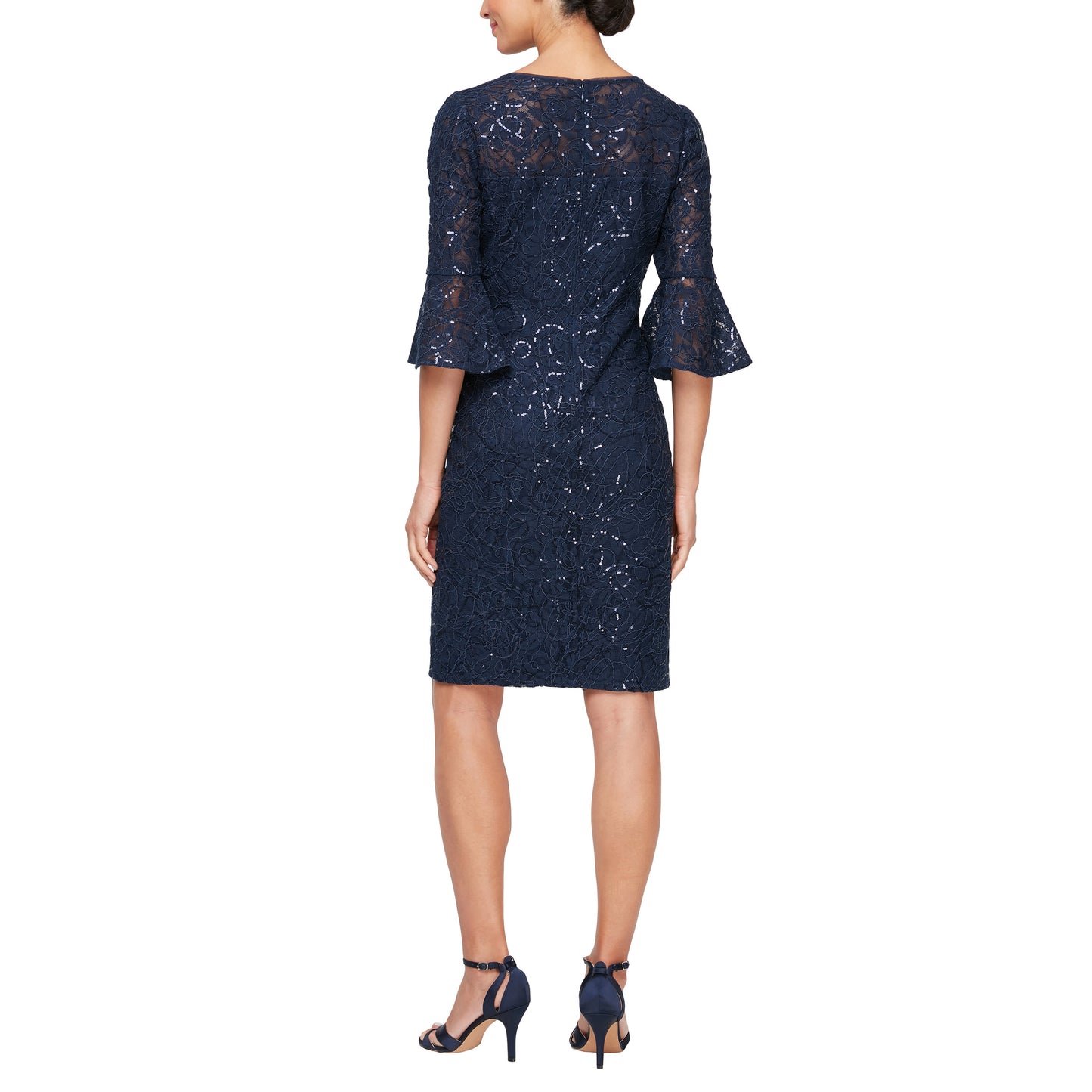 Cocktail Dresses Short Sequin Cocktail Knee Length Dress Navy