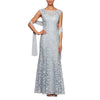 Mother of the Bride Dresses Long Mother of the Bride Formal Shawl Dress Set Light Blue