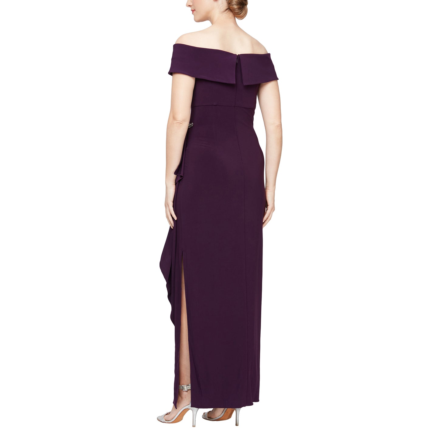 Formal Dresses Long Off Shoulder Fitted Formal Dress Eggplant