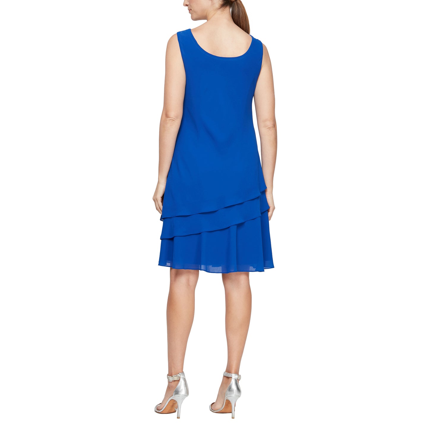 Cocktail Dresses Short Sleeveless Two Piece Set Knee Length Dress Royal