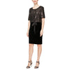 Cocktail Dresses Short Bubble Sleeve Sequin Blouson Dress Black/Bronze