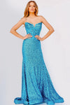 Prom Dresses Strapless Fitted Long Evening Dress TURQUOISE