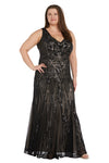 Plus Size Dresses Long Plus Size Sequin Formal Dress Black/Nude