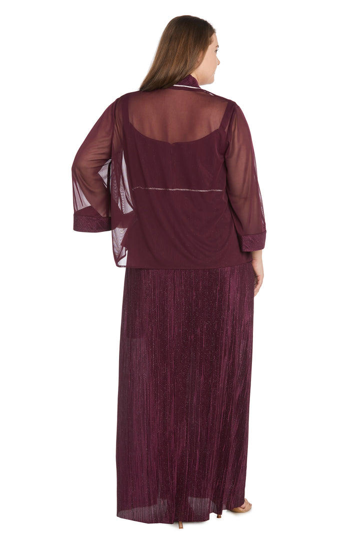 Plus Size Dresses Long Plus Size Crinkled Jacket Dress Burgundy