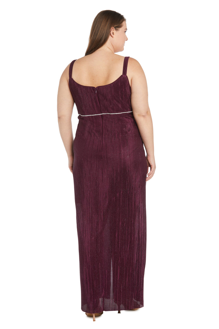 Plus Size Dresses Long Plus Size Crinkled Jacket Dress Burgundy