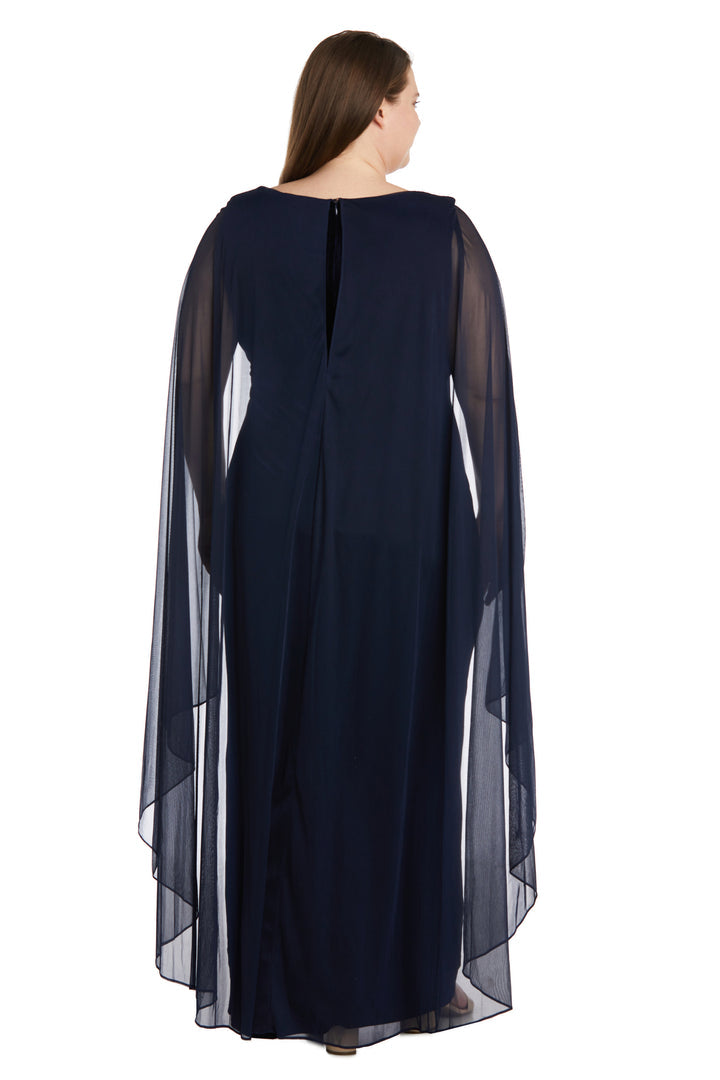 Plus Size Dresses Long Plus Size Cape Wrap Dress Navy