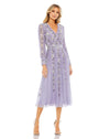 Formal Dresses Long Sleeve Tea Length Formal Dress Lilac