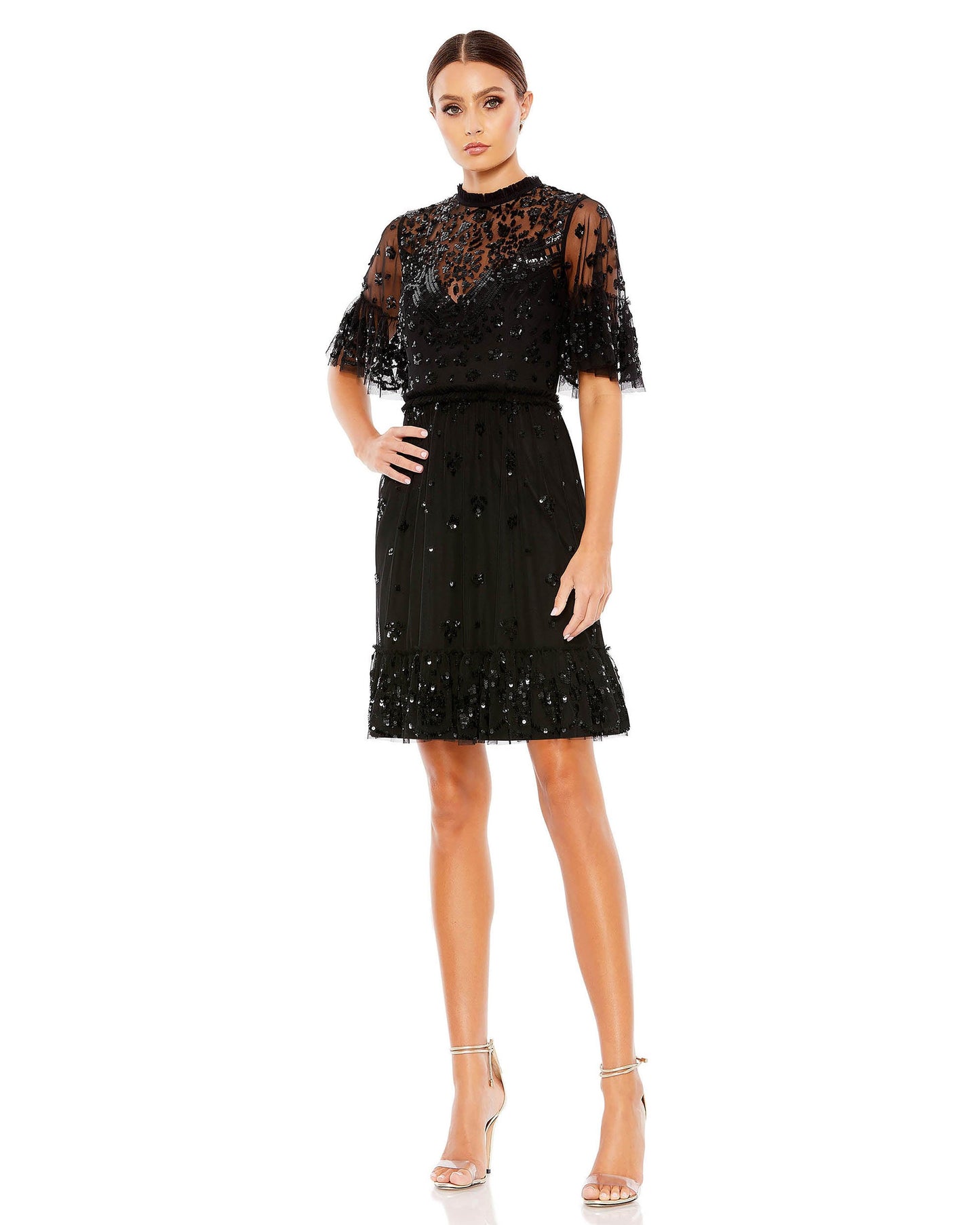 Cocktail Dresses Short Sleeve Cocktail Party Dress Black